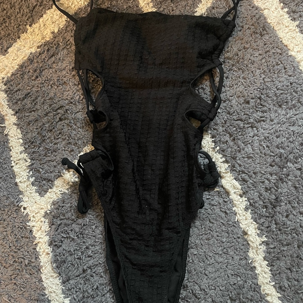 Black one piece swimsuit